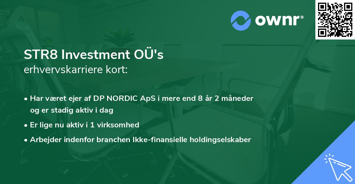 STR8 Investment OÜ's erhvervskarriere kort