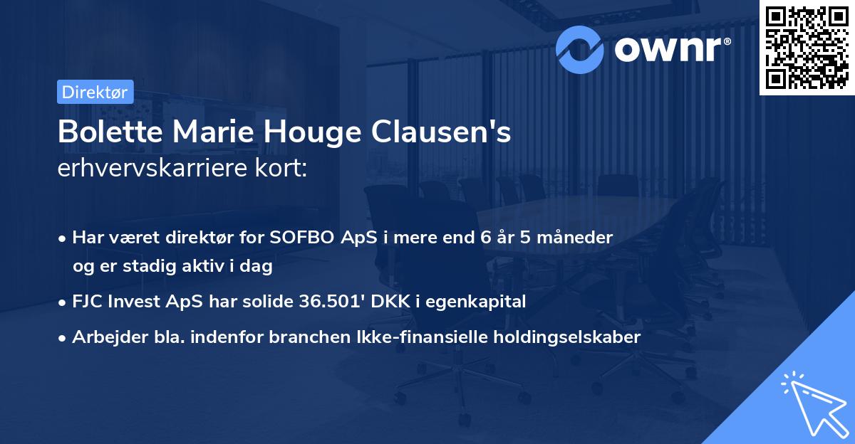 Bolette Marie Houge Clausen's erhvervskarriere kort