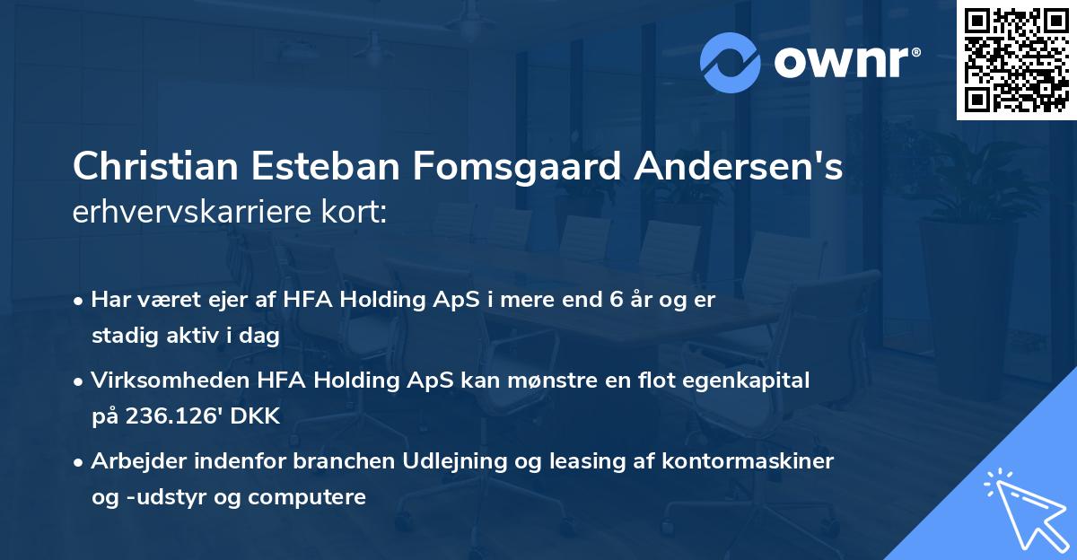 Christian Esteban Fomsgaard Andersen's erhvervskarriere kort