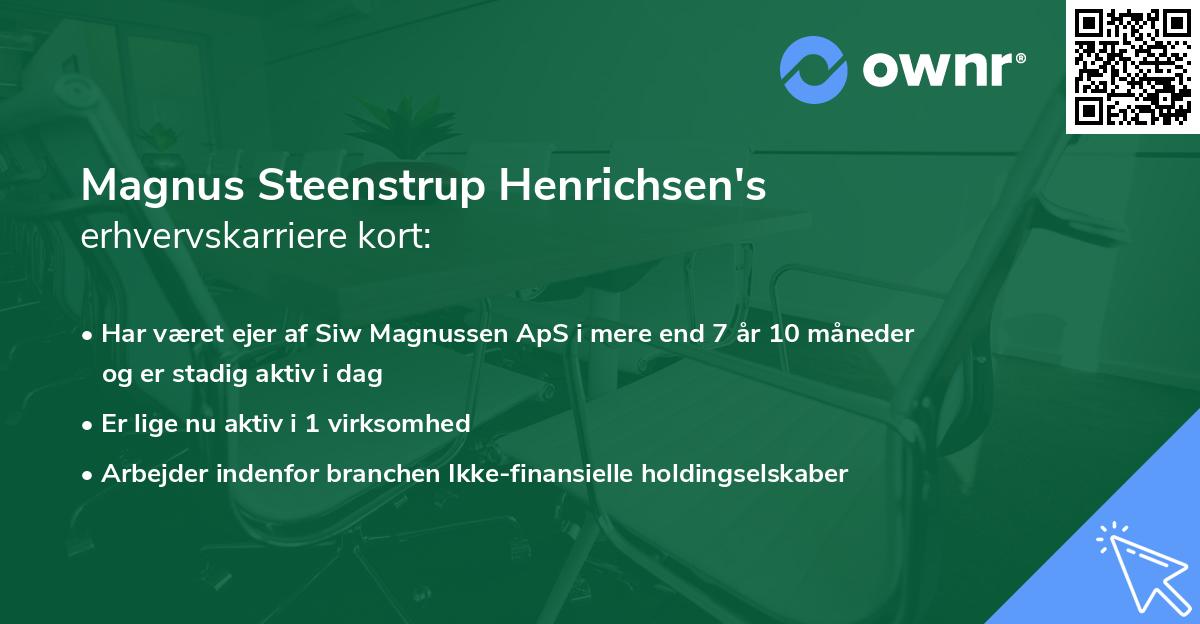 Magnus Steenstrup Henrichsen's erhvervskarriere kort