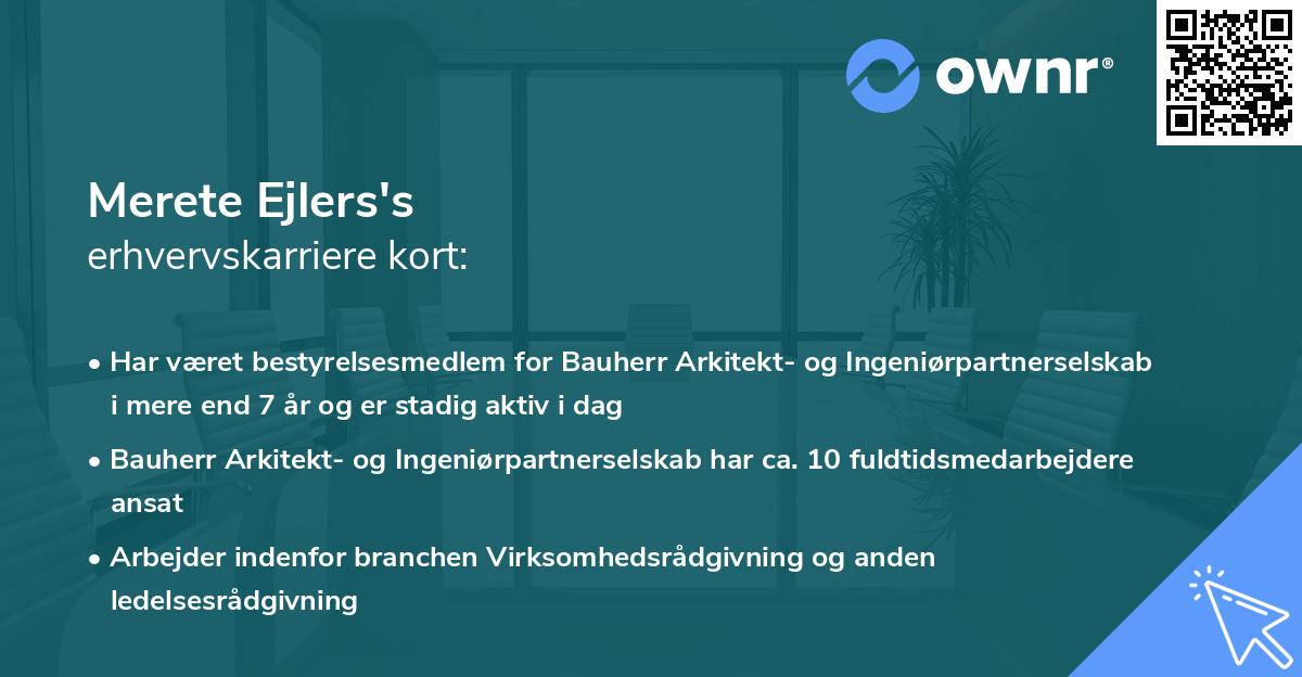 Merete Ejlers's erhvervskarriere kort