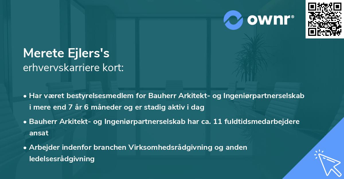 Merete Ejlers's erhvervskarriere kort