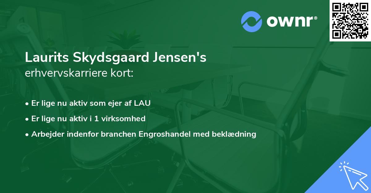 Laurits Skydsgaard Jensen's erhvervskarriere kort