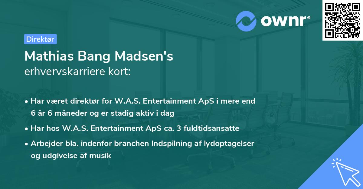 Mathias Bang Madsen's erhvervskarriere kort