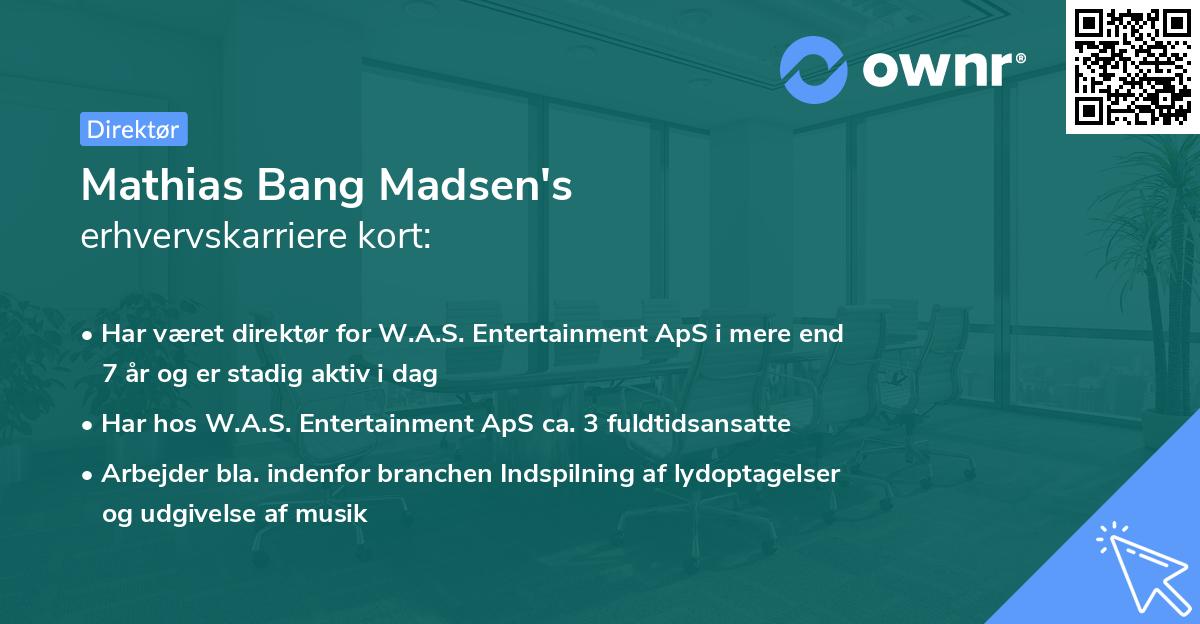 Mathias Bang Madsen's erhvervskarriere kort