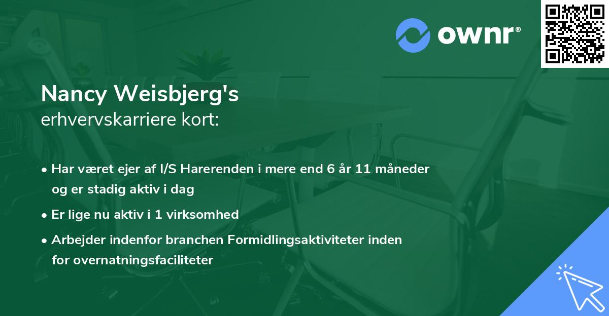 Nancy Weisbjerg's erhvervskarriere kort