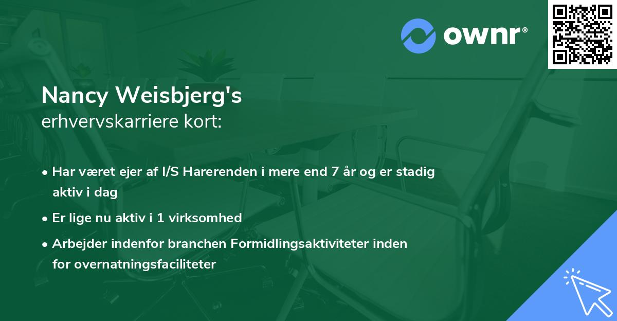 Nancy Weisbjerg's erhvervskarriere kort
