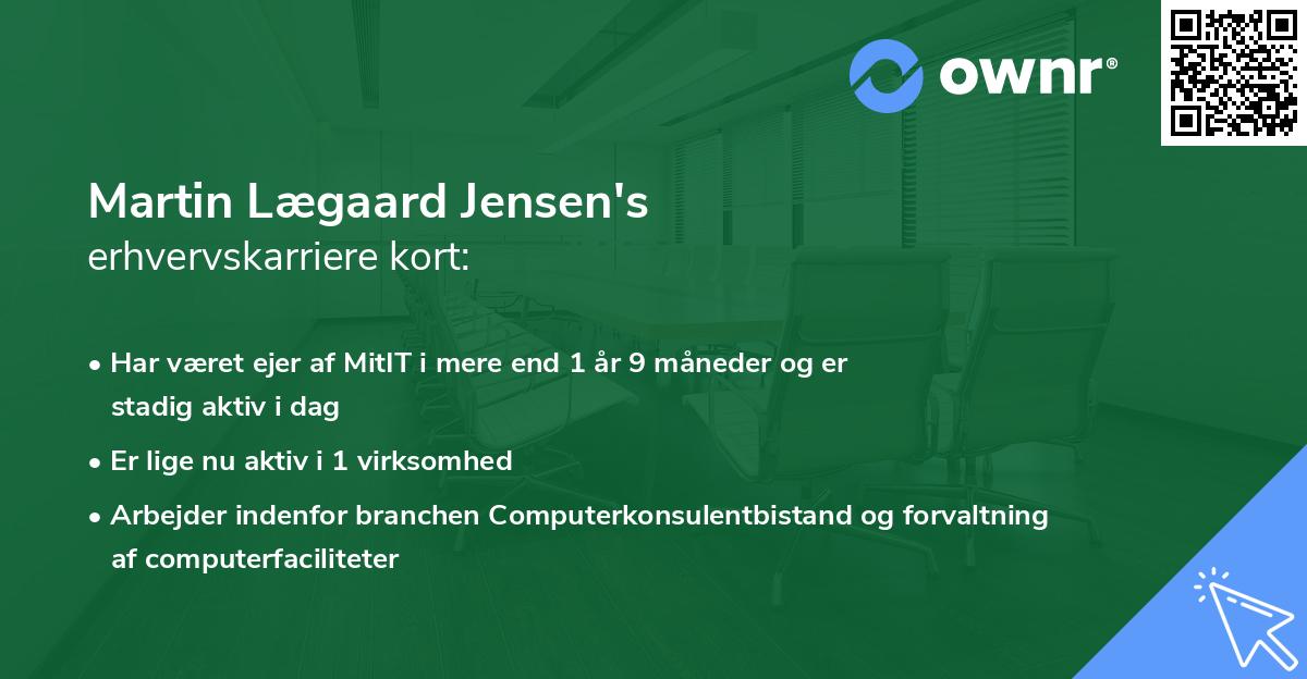Martin Lægaard Jensen's erhvervskarriere kort