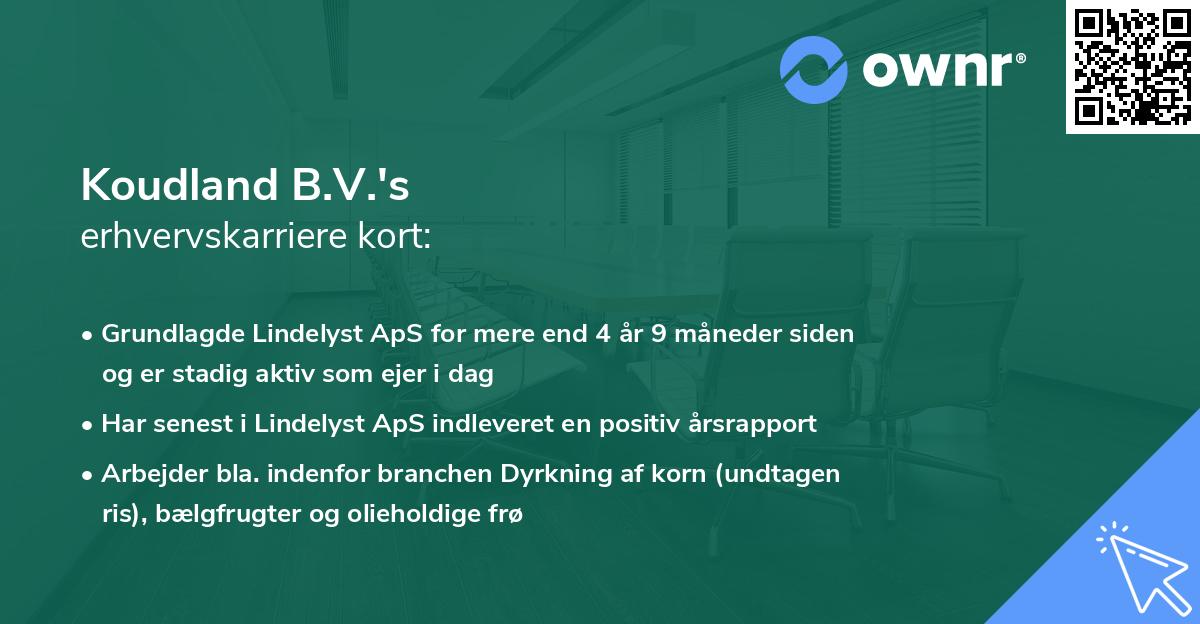 Koudland B.V.'s erhvervskarriere kort