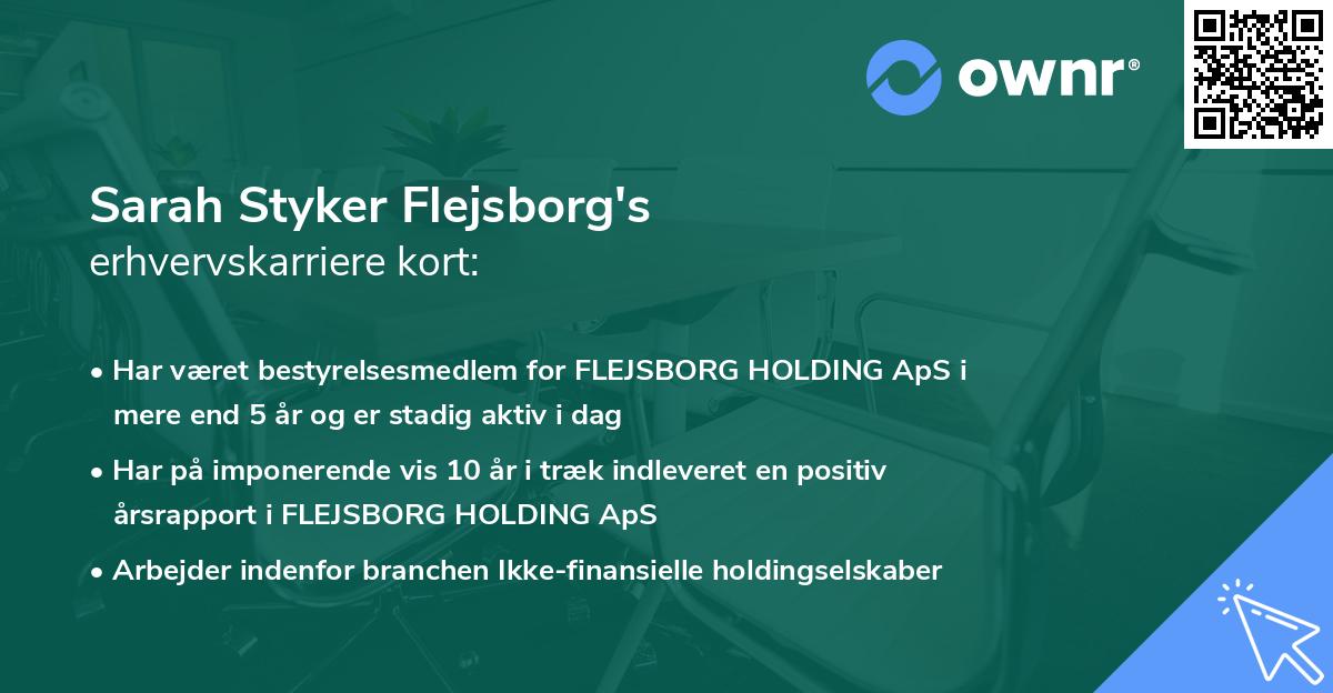 Sarah Linea Styker Flejsborg's erhvervskarriere kort