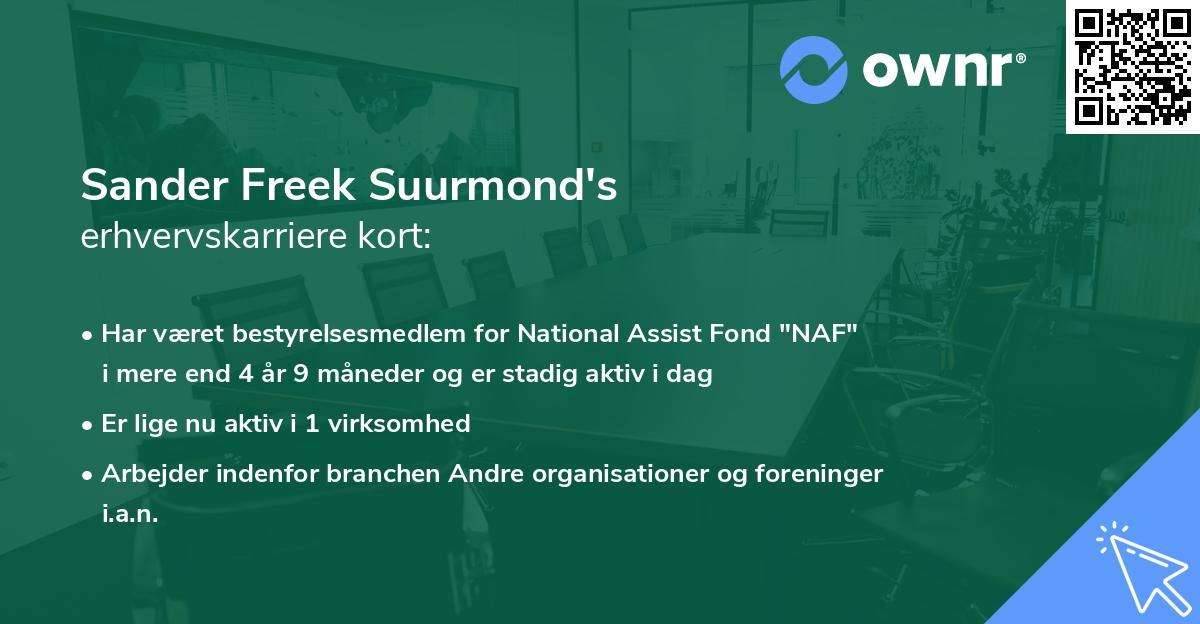 Sander Freek Suurmond's erhvervskarriere kort