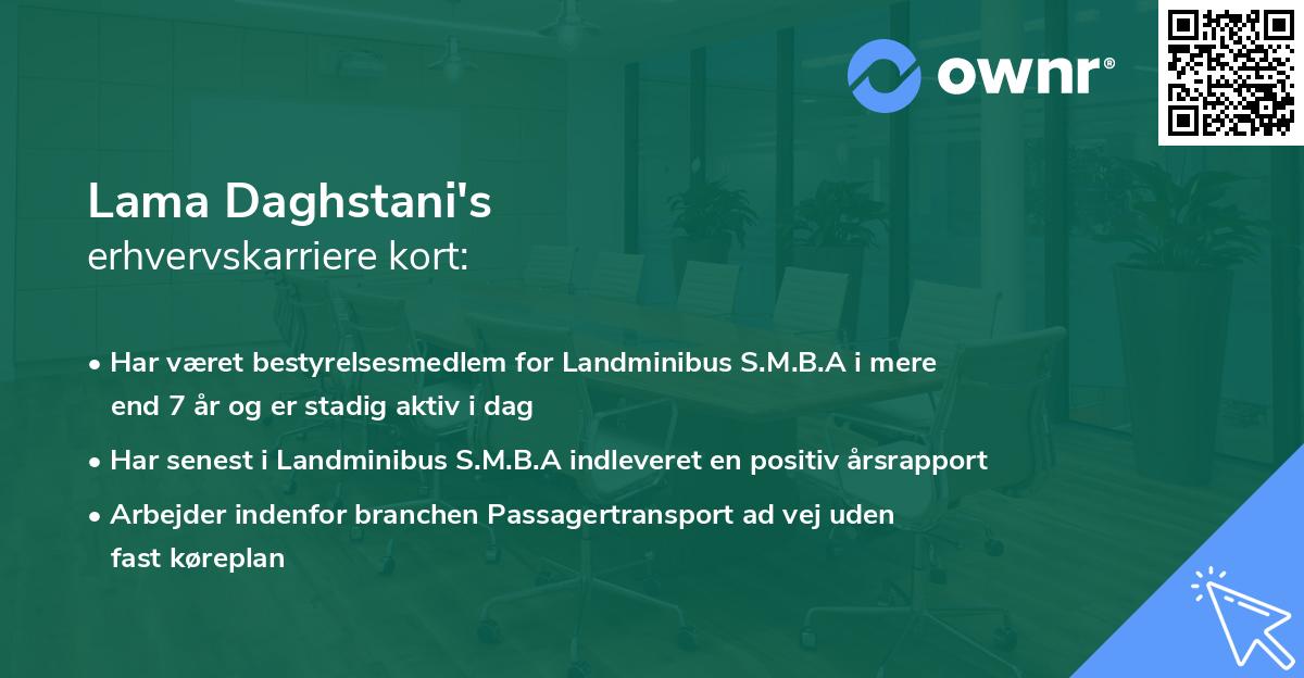 Lama Daghstani's erhvervskarriere kort