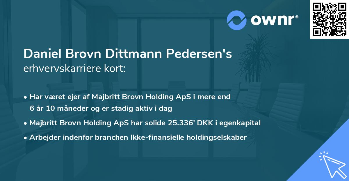 Daniel Brovn Dittmann Pedersen's erhvervskarriere kort