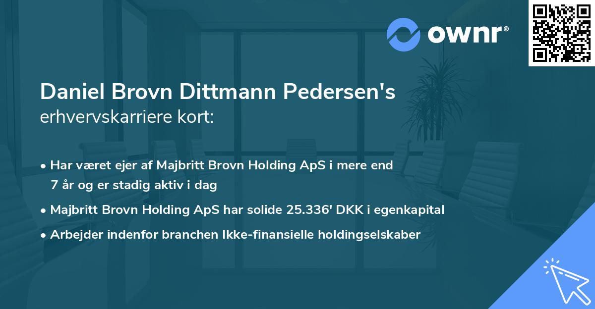 Daniel Brovn Dittmann Pedersen's erhvervskarriere kort