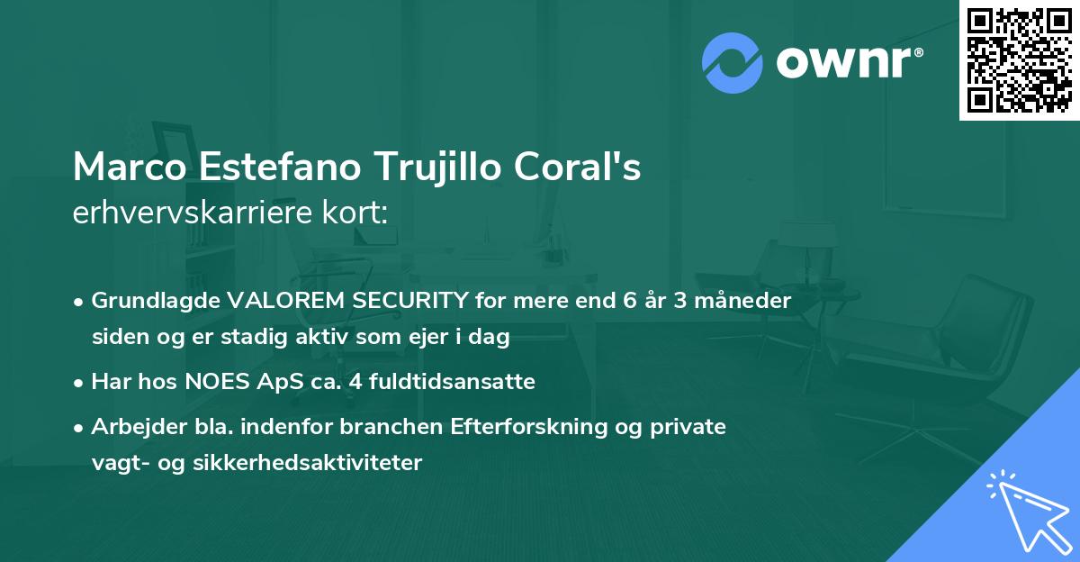 Marco Estefano Trujillo Coral's erhvervskarriere kort