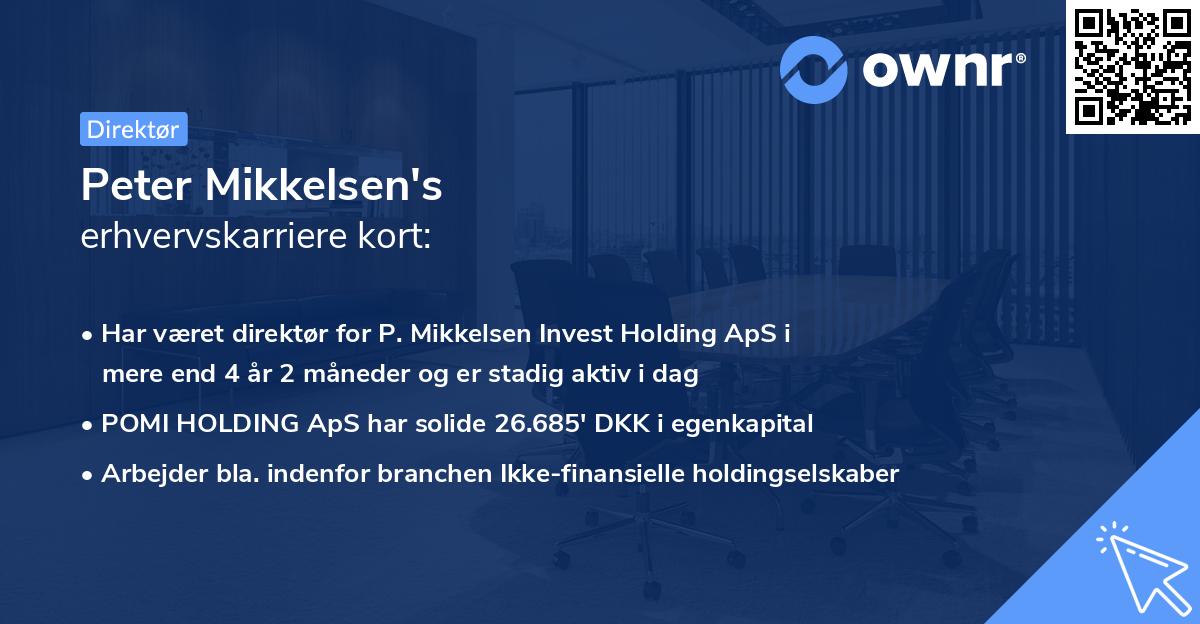 Peter Mikkelsen's erhvervskarriere kort