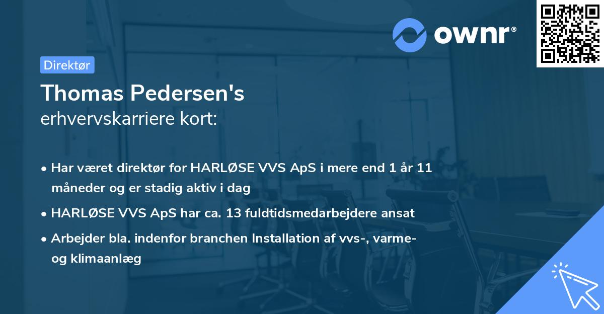Thomas Pedersen's erhvervskarriere kort