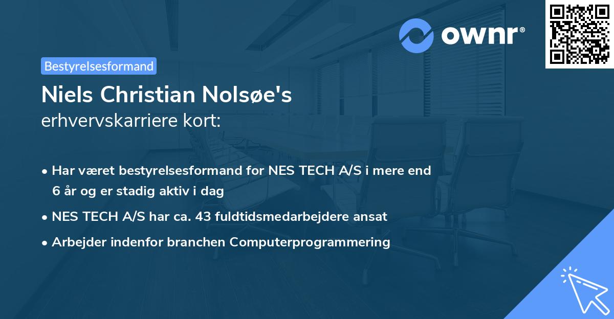 Niels Christian Nolsøe's erhvervskarriere kort