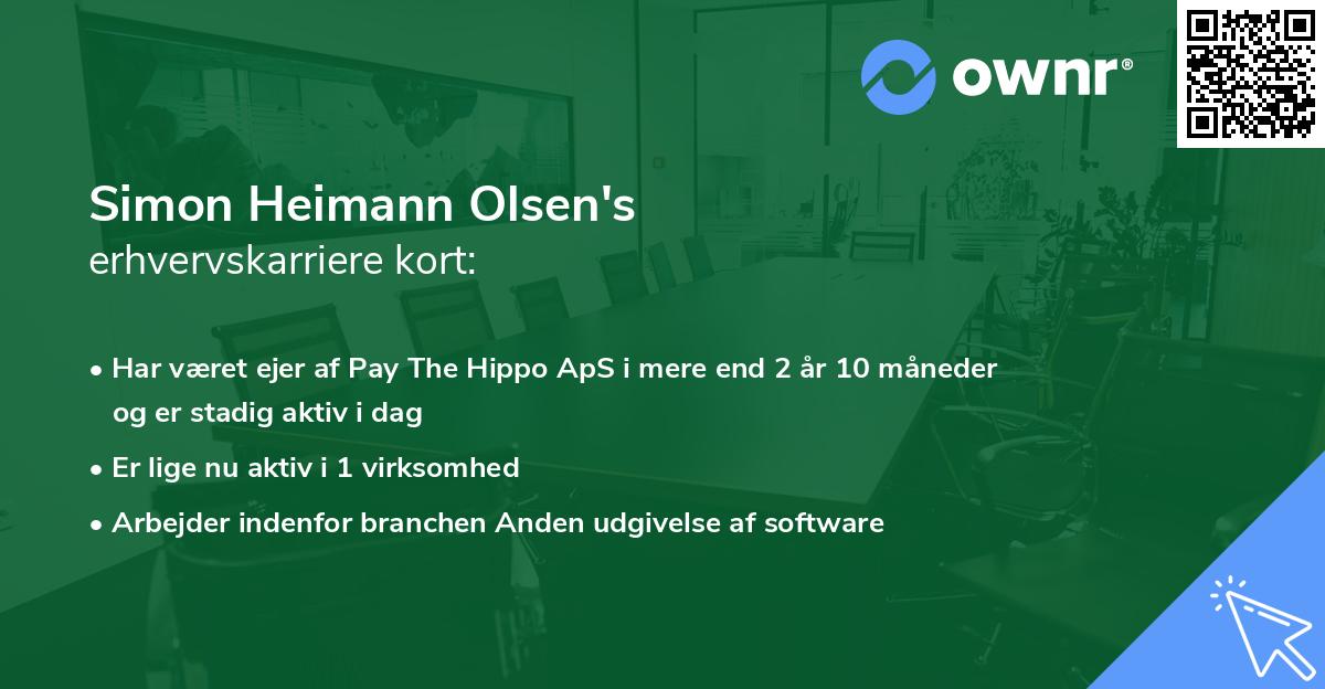 Simon Heimann Olsen's erhvervskarriere kort