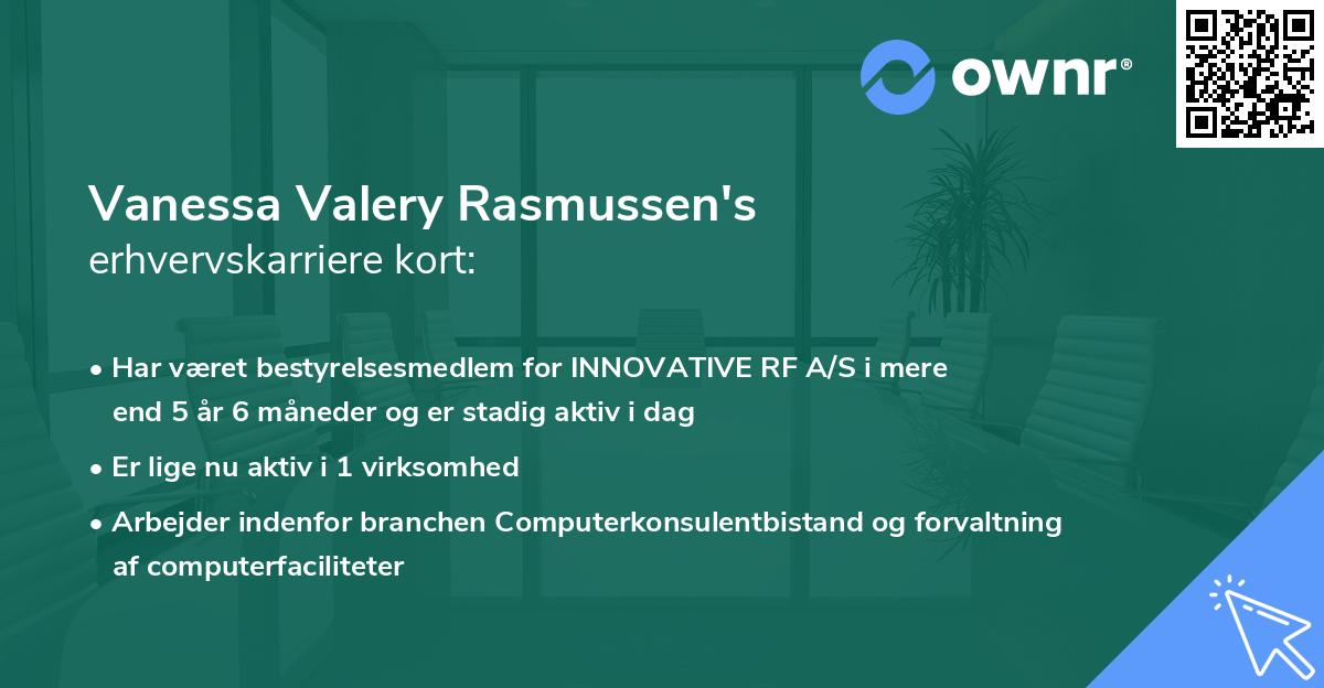 Vanessa Valery Rasmussen's erhvervskarriere kort