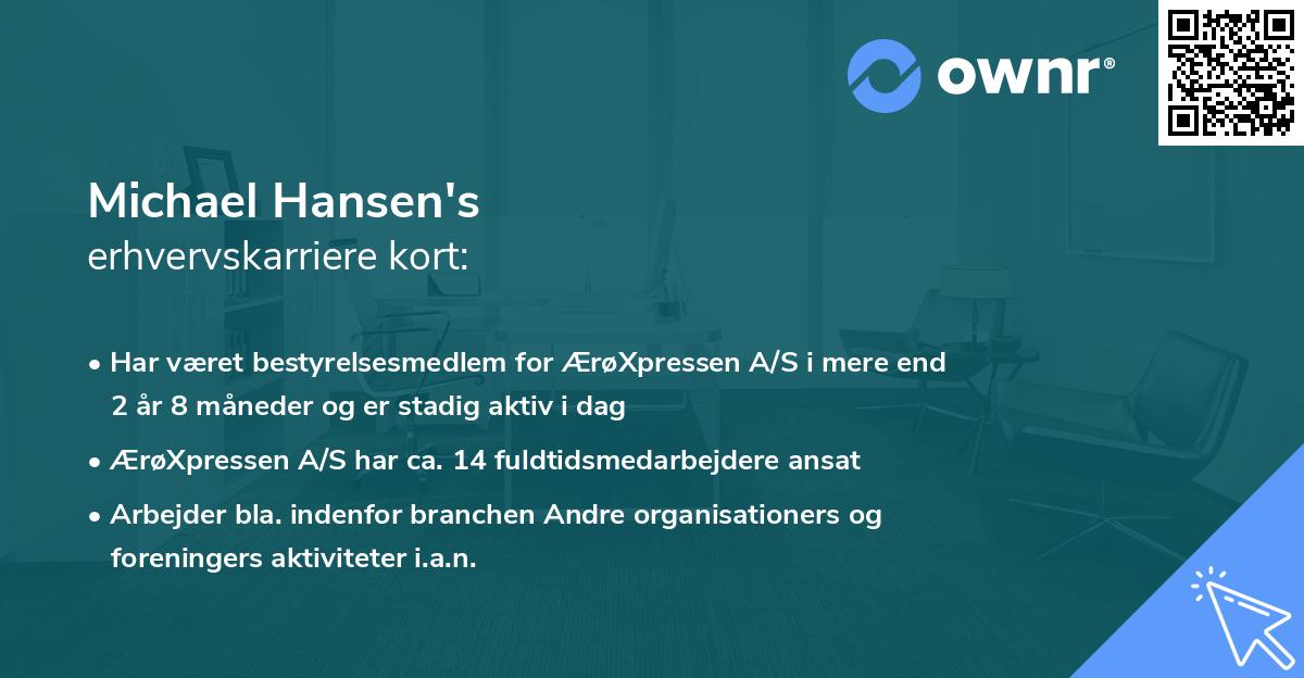 Michael Hansen's erhvervskarriere kort