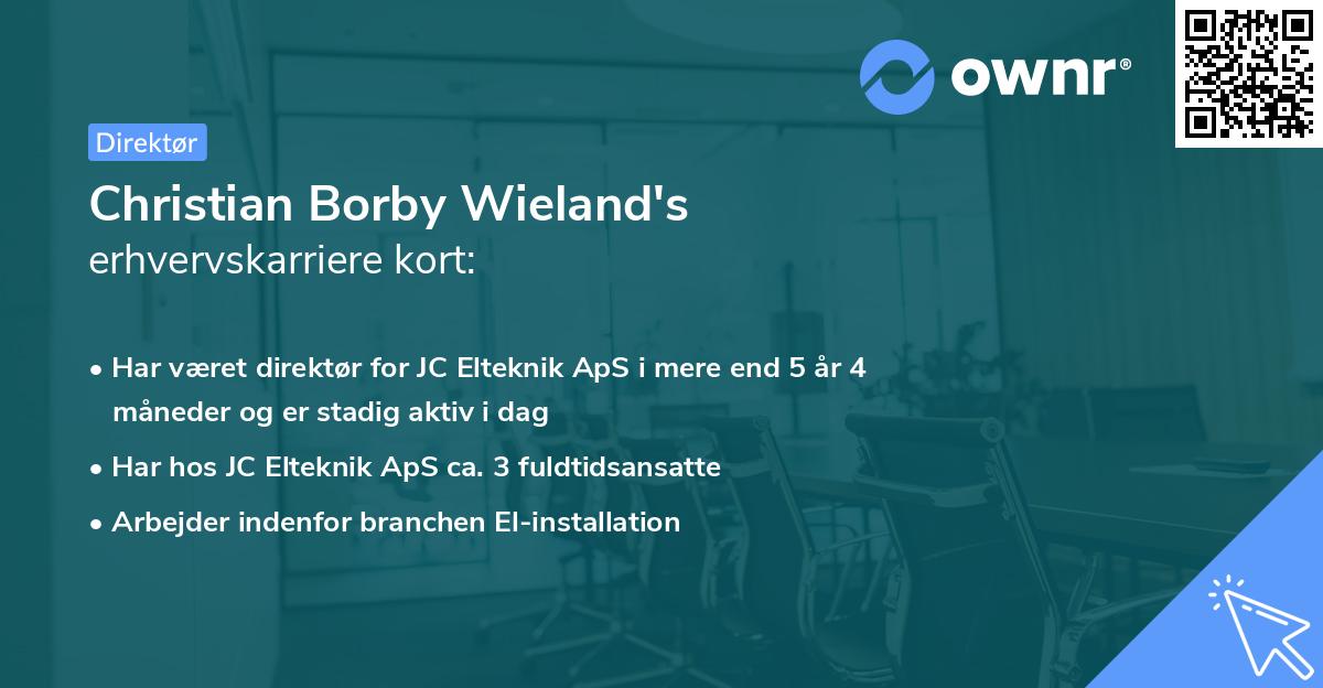 Christian Borby Wieland's erhvervskarriere kort