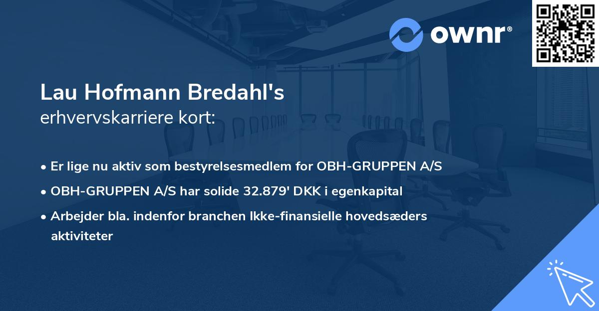 Lau Hofmann Bredahl's erhvervskarriere kort