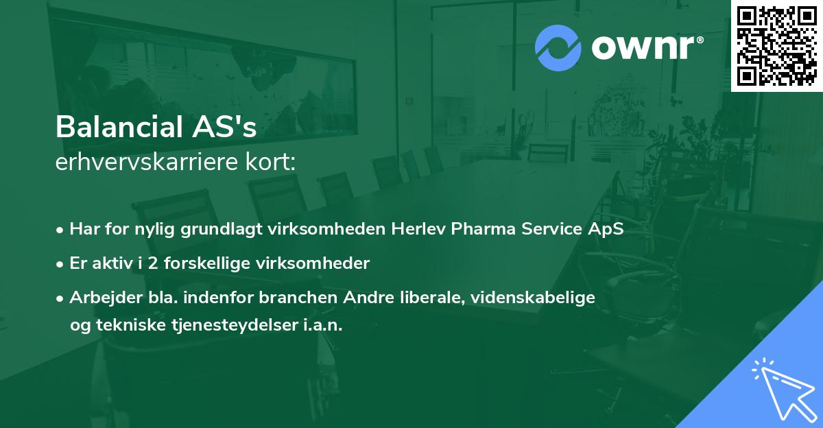 Balancial AS's erhvervskarriere kort