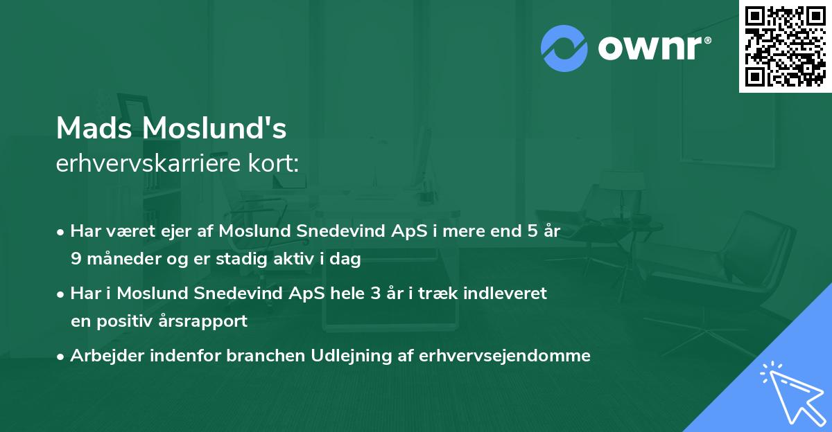 Mads Moslund's erhvervskarriere kort