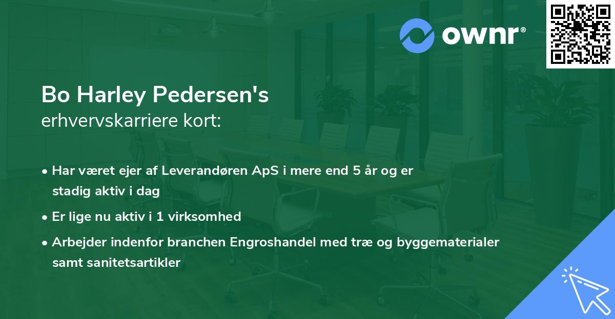 Bo Harley Pedersen's erhvervskarriere kort