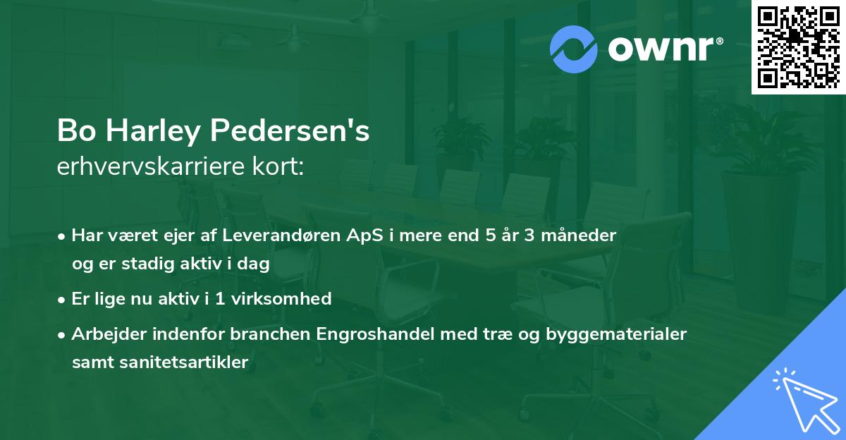 Bo Harley Pedersen's erhvervskarriere kort