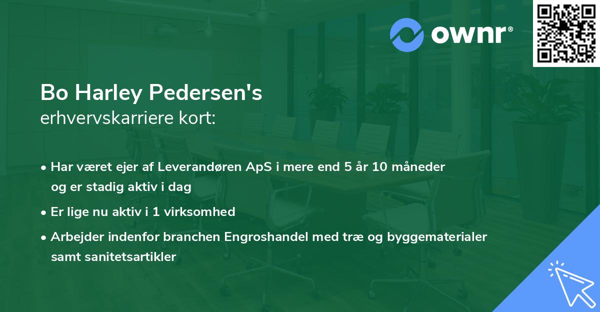 Bo Harley Pedersen's erhvervskarriere kort