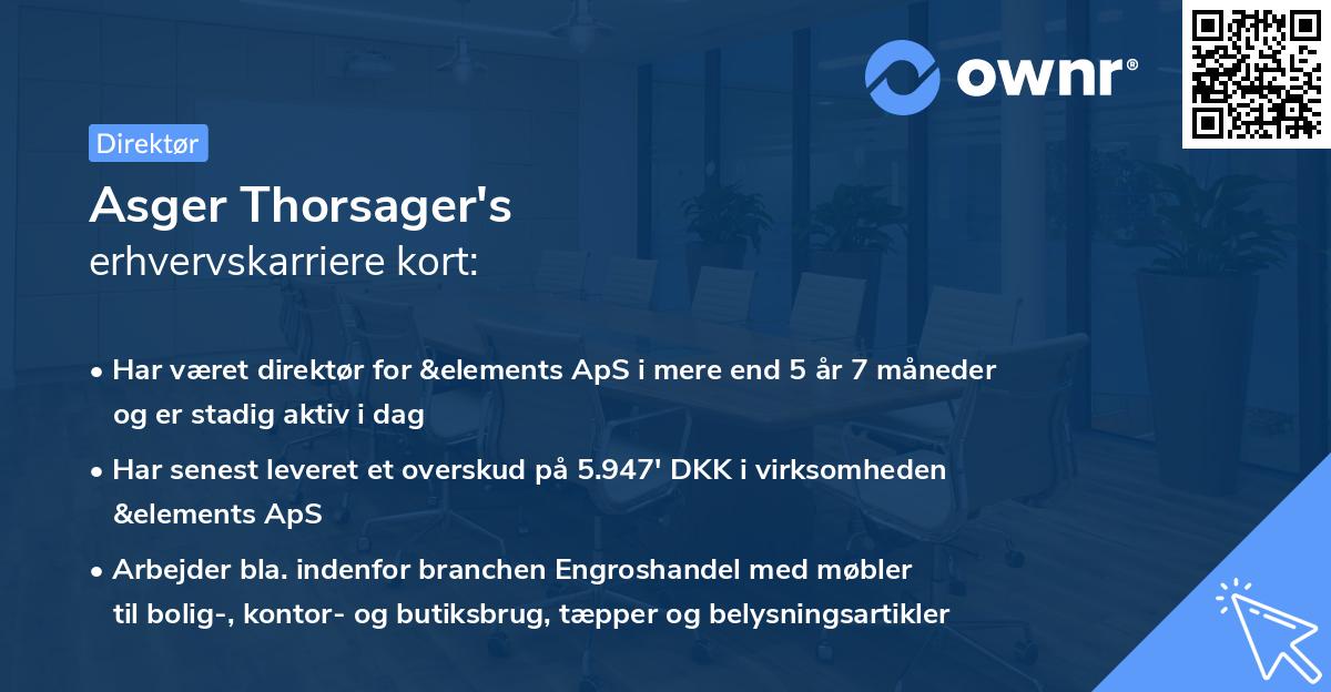 Asger Thorsager's erhvervskarriere kort