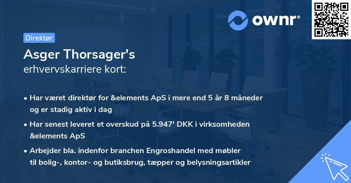 Asger Thorsager's erhvervskarriere kort