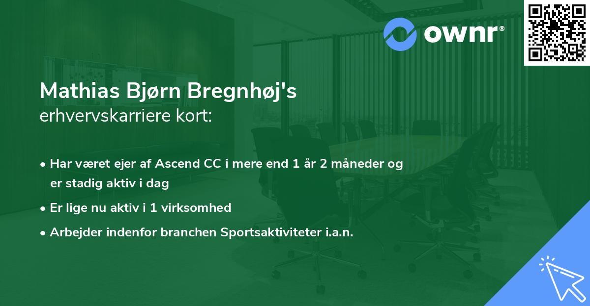 Mathias Bjørn Bregnhøj's erhvervskarriere kort