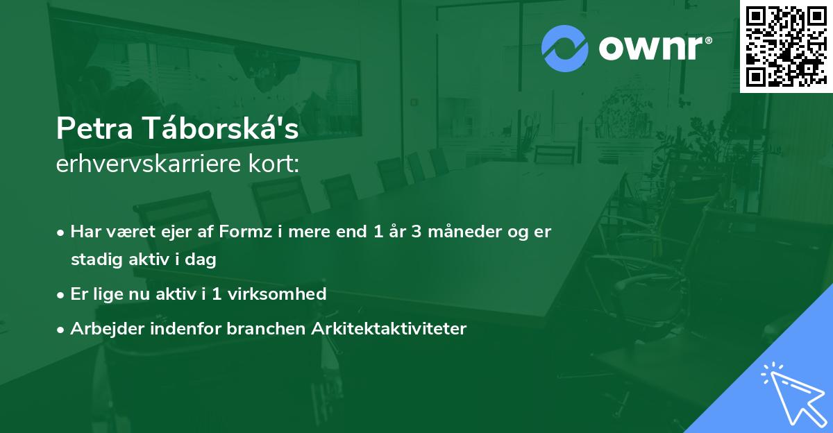 Petra Táborská's erhvervskarriere kort
