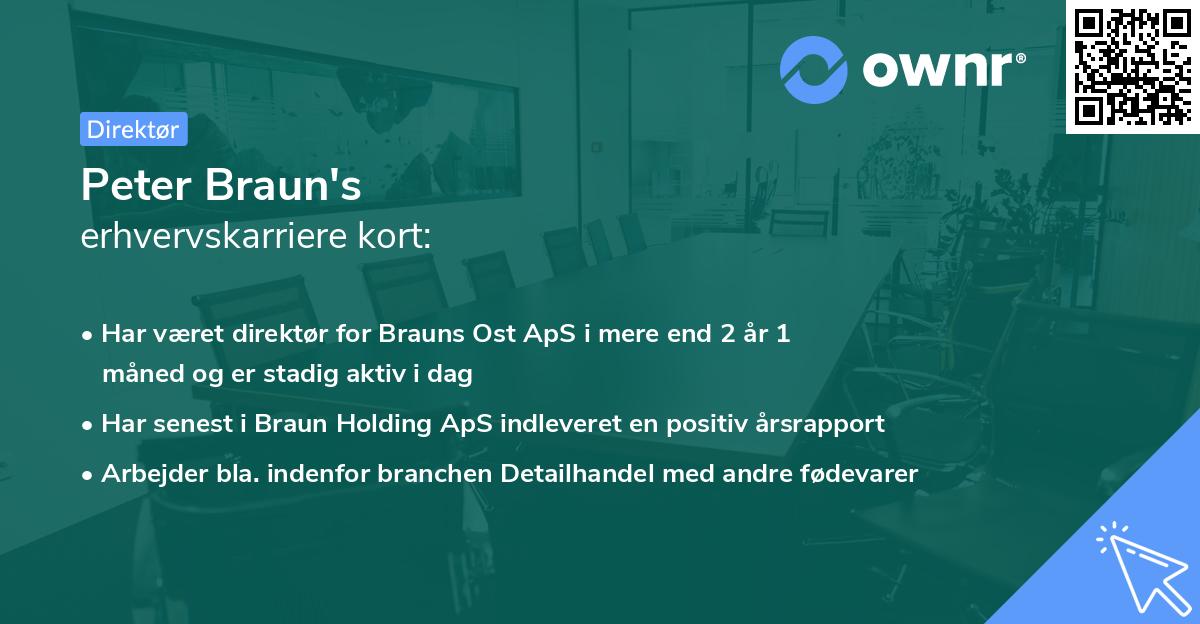 Peter Braun's erhvervskarriere kort