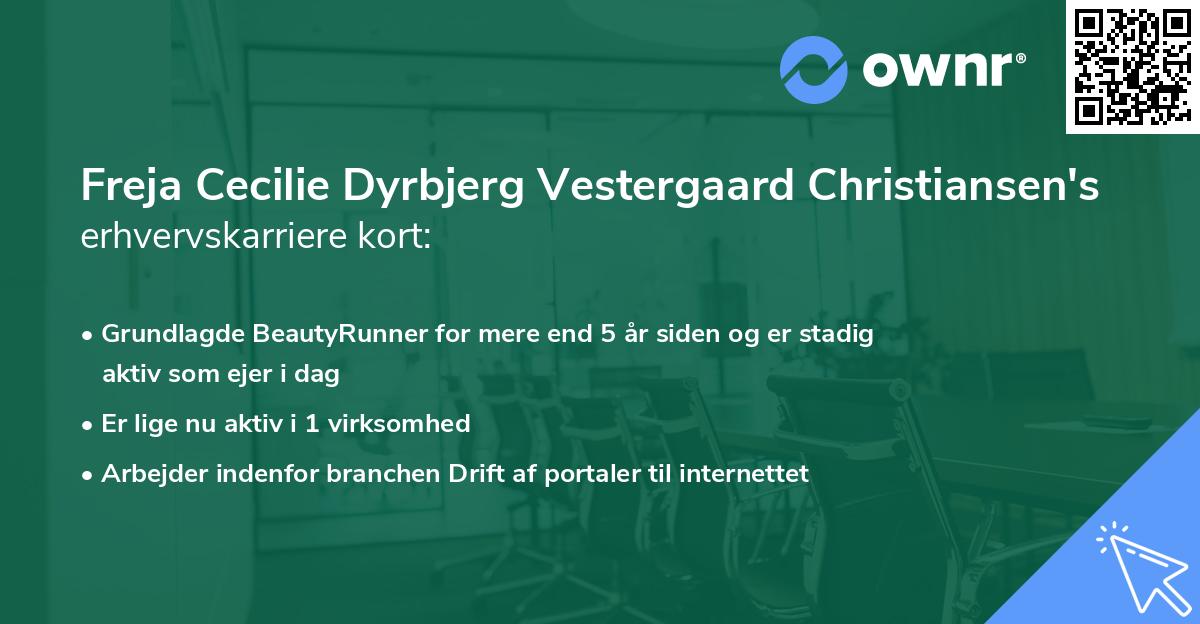 Freja Cecilie Dyrbjerg Vestergaard Christiansen's erhvervskarriere kort