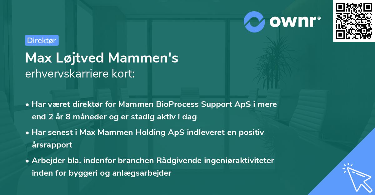 Max Løjtved Mammen's erhvervskarriere kort