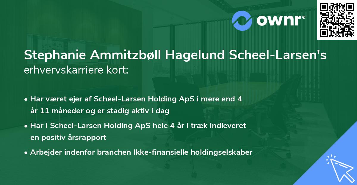 Stephanie Ammitzbøll Hagelund Scheel-Larsen's erhvervskarriere kort