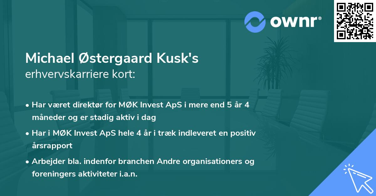 Michael Østergaard Kusk's erhvervskarriere kort