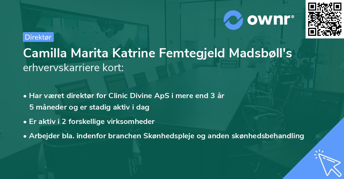 Camilla Marita Katrine Femtegjeld Madsbøll's erhvervskarriere kort