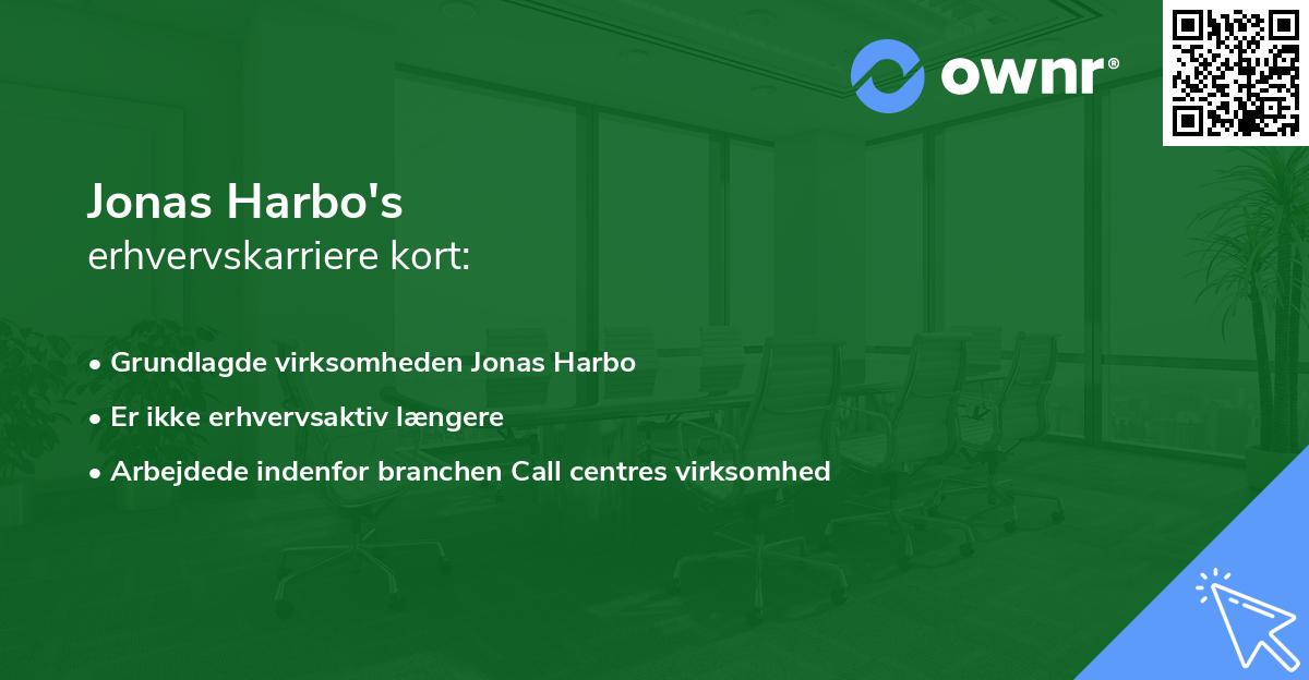 Jonas Harbo's erhvervskarriere kort