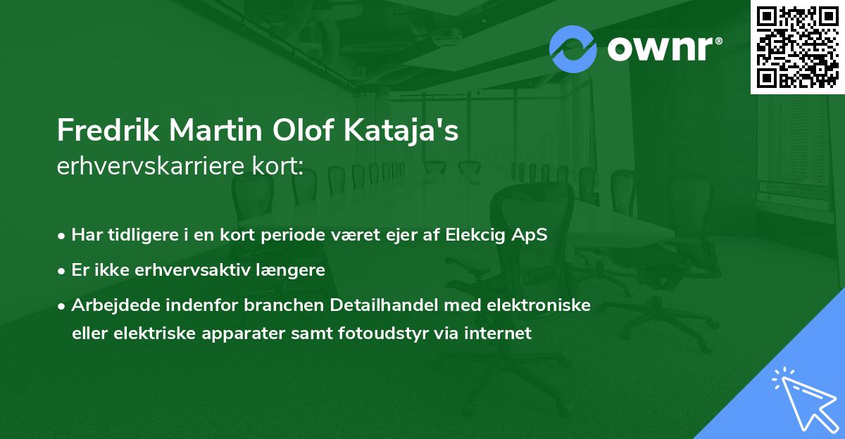 Fredrik Martin Olof Kataja's erhvervskarriere kort