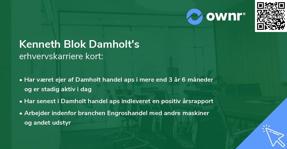 Kenneth Blok Damholt's erhvervskarriere kort