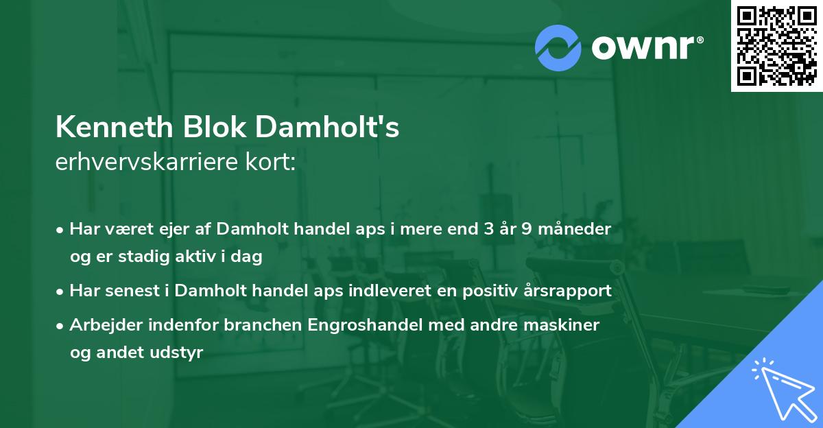 Kenneth Blok Damholt's erhvervskarriere kort