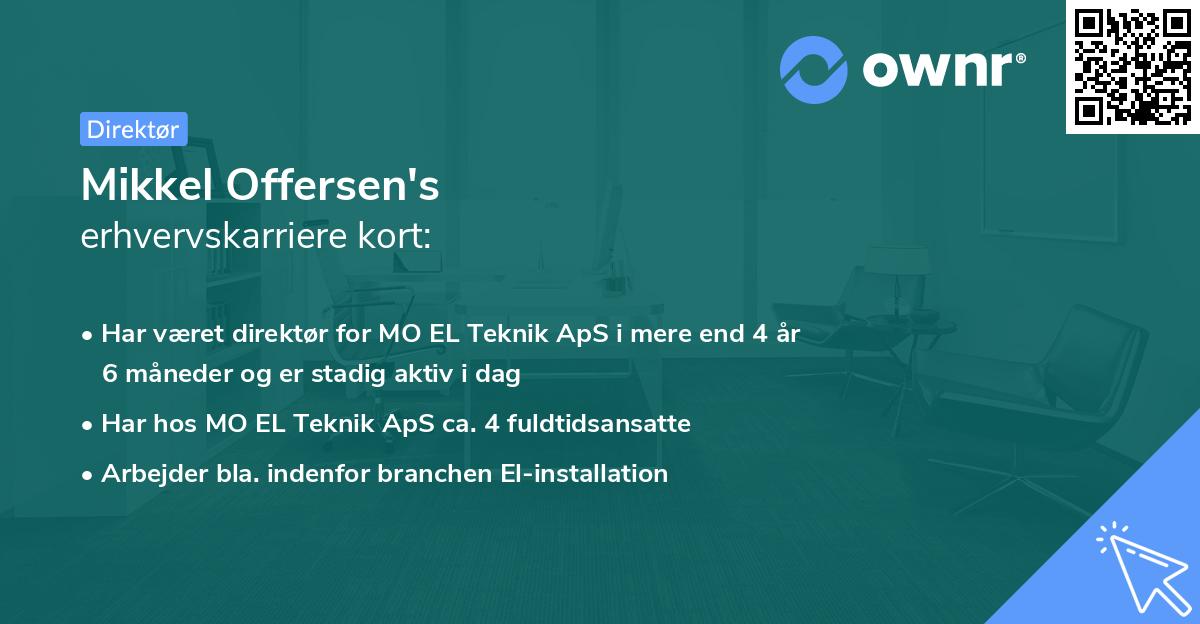 Mikkel Offersen's erhvervskarriere kort