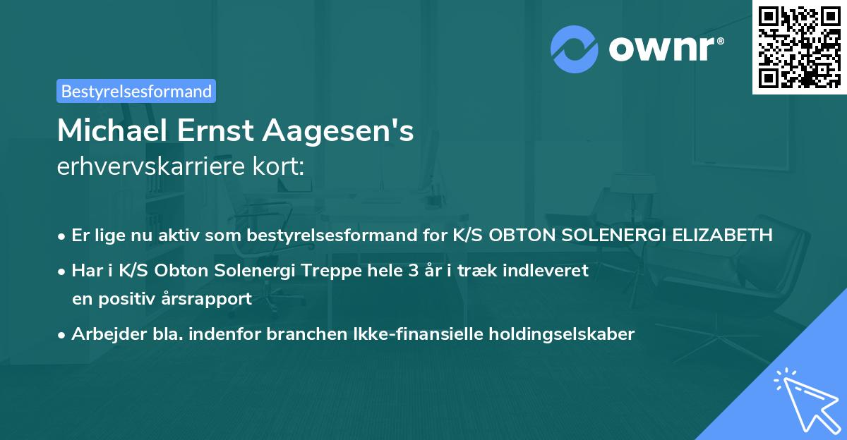 Michael Ernst Aagesen's erhvervskarriere kort