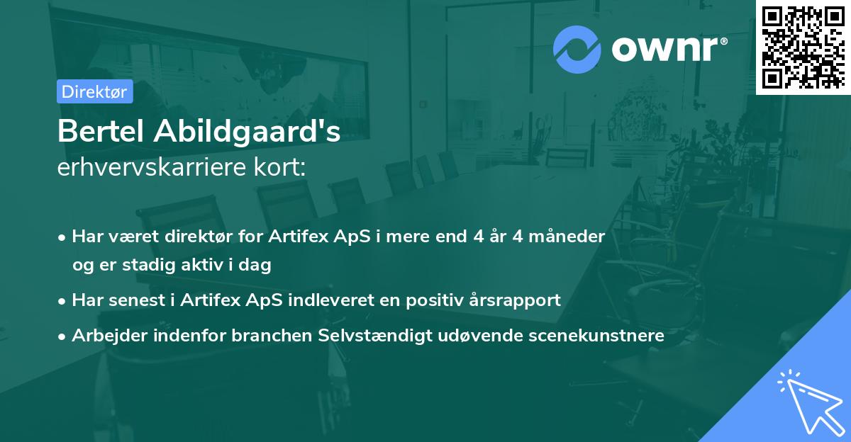 Bertel Abildgaard's erhvervskarriere kort