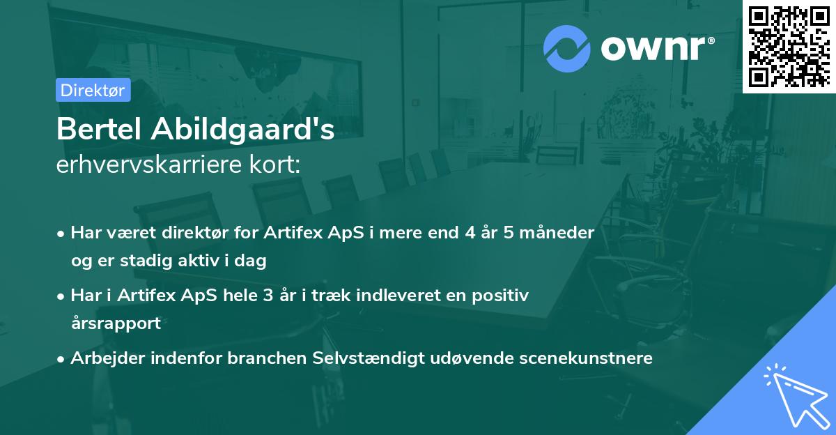 Bertel Abildgaard's erhvervskarriere kort
